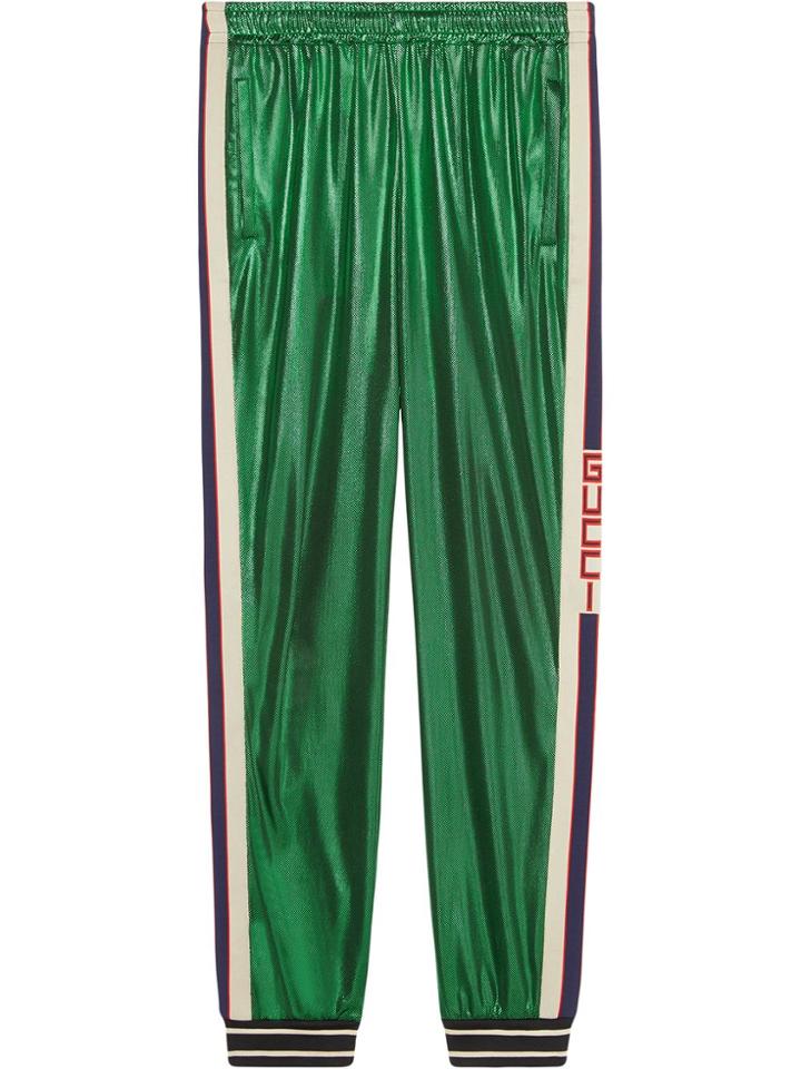 Gucci Oversize Laminated Jersey Jogging Pant - Green