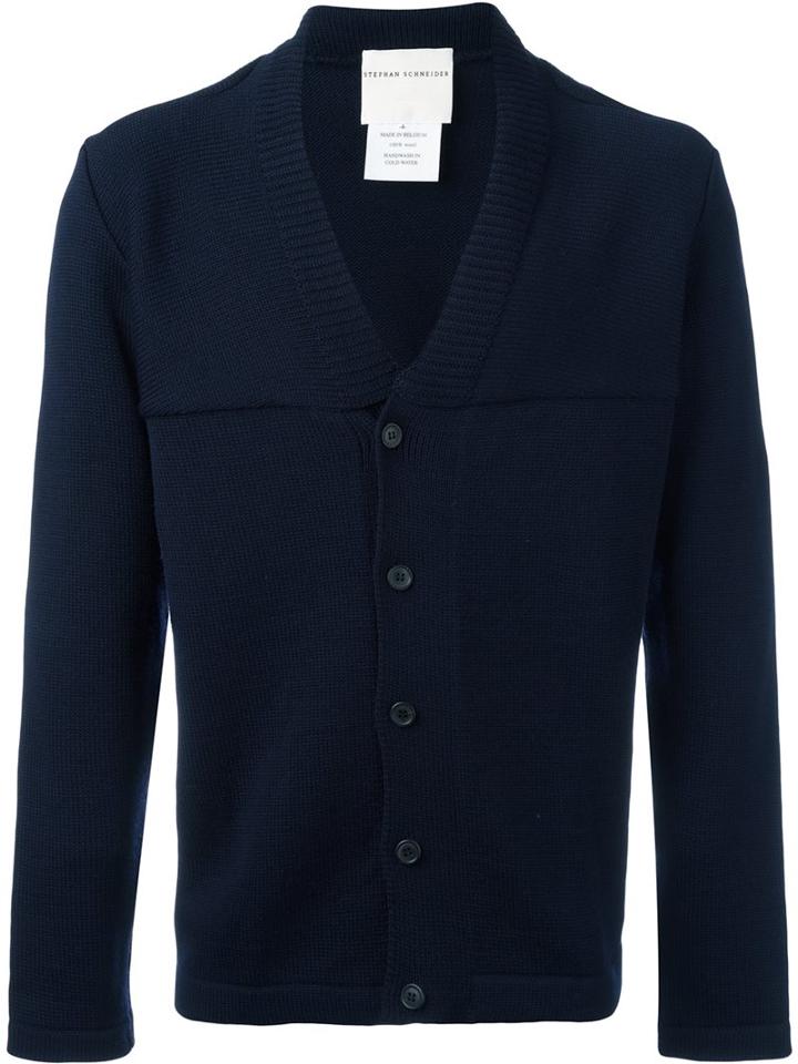 Stephan Schneider 'windmill' Cardigan, Men's, Size: Medium, Blue, Wool