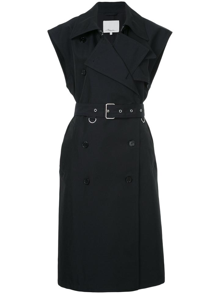 3.1 Phillip Lim Sleeveless Belted Trench Coat - Blue