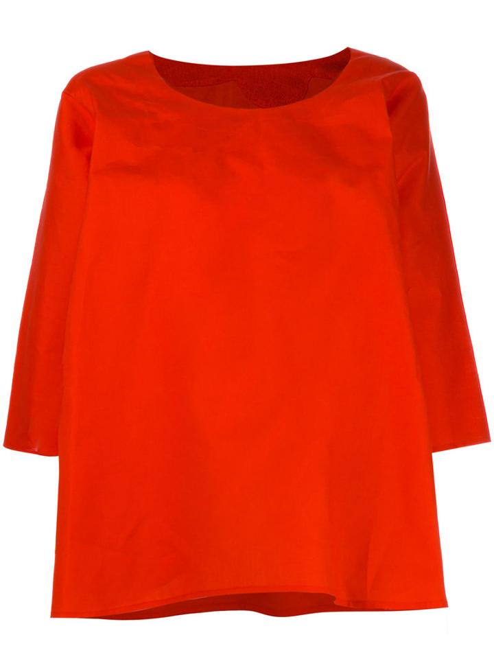 Daniela Gregis - Flared Blouse - Women - Cotton - 2, Women's, Red, Cotton