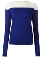 Jil Sander Navy Two-tone Jumper, Women's, Size: Medium, Blue, Silk/cashmere