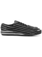 Comme Des Garçons Ribbed Detail Trainers - Black