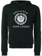 Saint Laurent Saint Laurent Université Seal Printed Hoodie, Men's, Size: Medium, Black, Cotton
