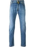Jacob Cohen Stone Washed Jeans, Men's, Size: 34, Blue, Cotton/spandex/elastane
