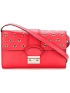 Red Valentino Eyelet Embellished Crossbody Bag, Women's, Pink/purple, Leather