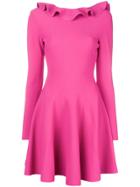 Valentino Ruffle Neck Short Dress - Pink