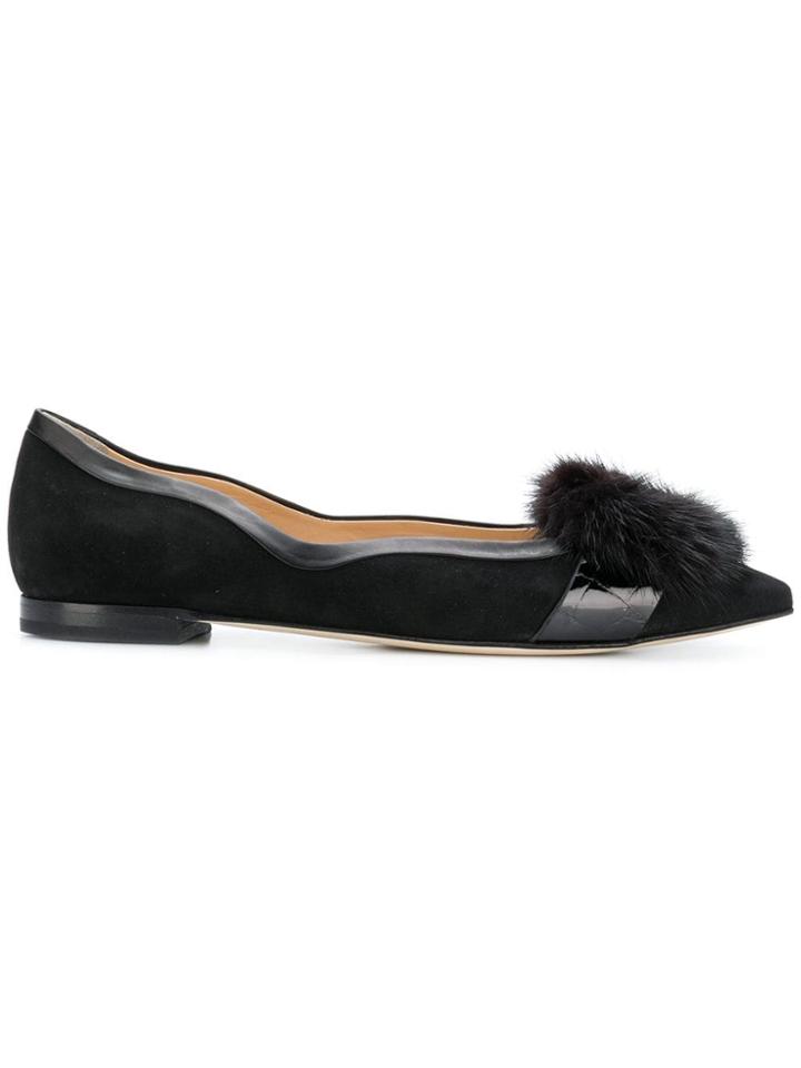 Benedetta Boroli Mink Fur Ballerinas - Black