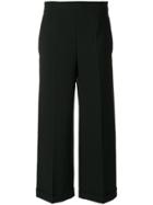 Mm6 Maison Margiela Cropped High-waisted Trousers - Black