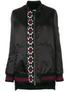 Bazar Deluxe Embroidered Detail Bomber Jacket - Black