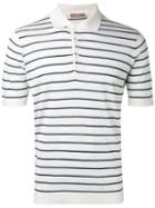 Cruciani - Striped Polo Shirt - Men - Silk/linen/flax - 54, White, Silk/linen/flax