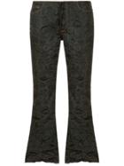 Marques'almeida Cropped Floral Embossed Trousers - Black