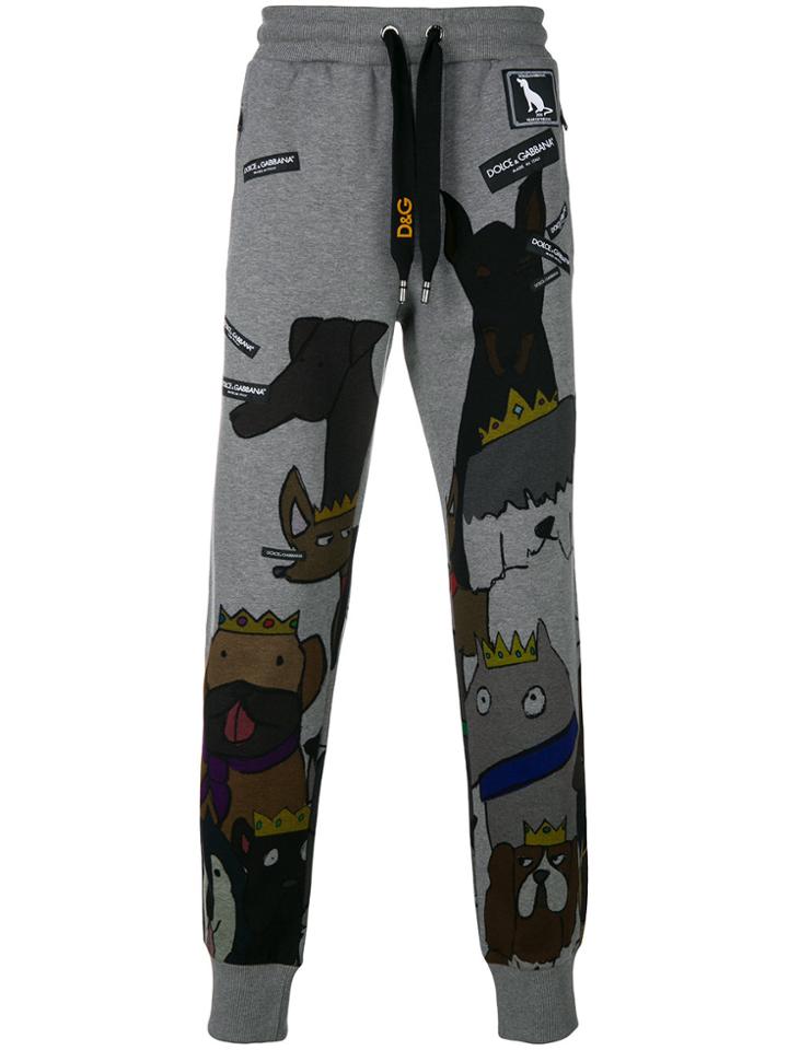 Dolce & Gabbana Dogs Print Track Pants - Grey