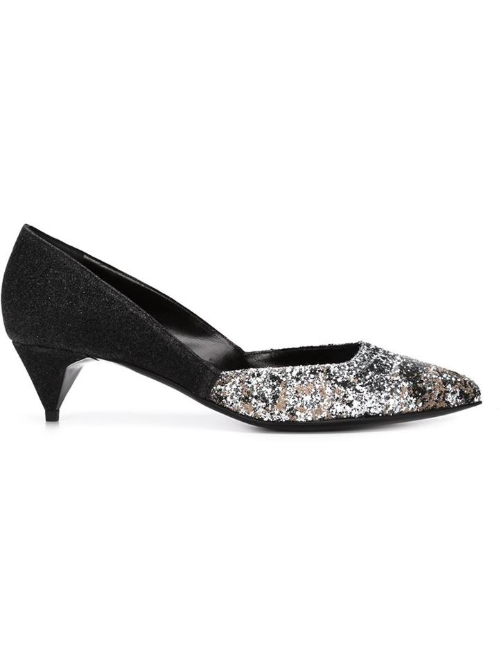 Pierre Hardy Glitter Front Kitten Heel Pumps