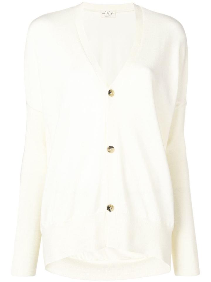 Ma'ry'ya Longline V-neck Cardigan - White
