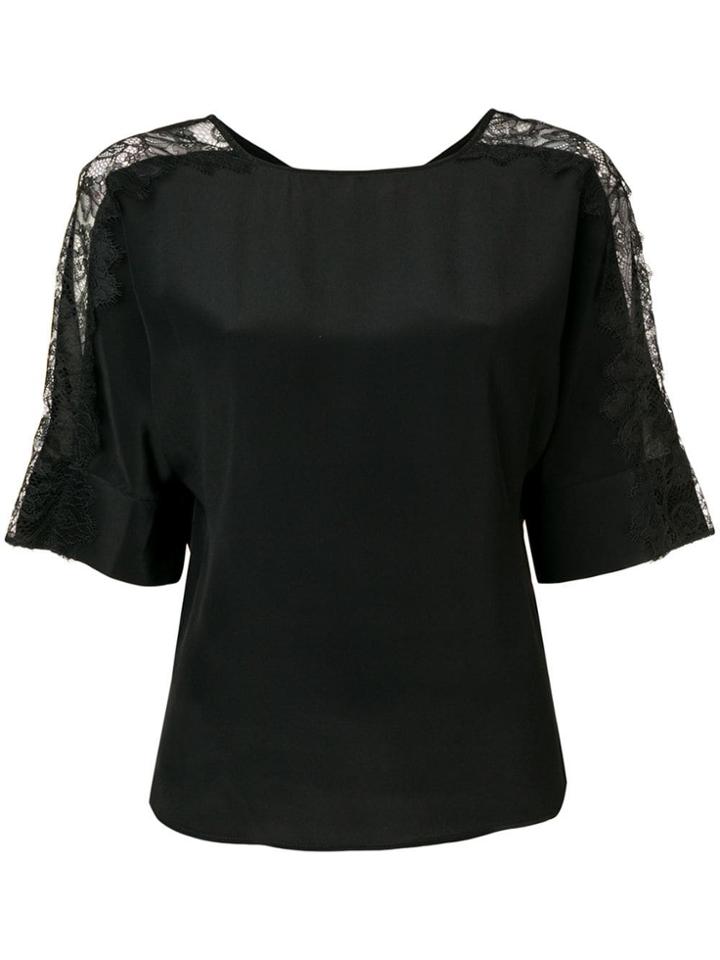 Liu Jo Lace Insert Blouse - Black