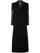 Jean Paul Gaultier Vintage Long Contrast Sleeve Coat - Black