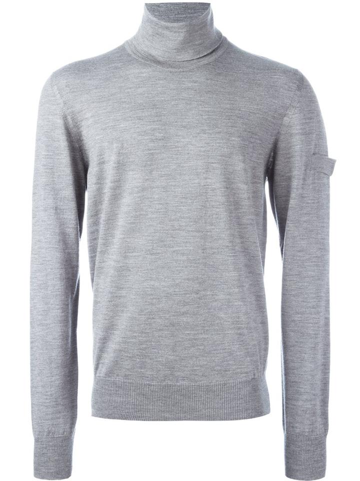 Oamc Turtleneck Jumper, Men's, Size: Small, Grey, Polyamide/viscose/virgin Wool