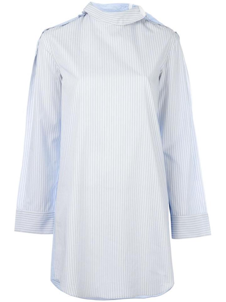 Mm6 Maison Margiela Buttonless Shirt, Women's, Size: 42, Blue, Cotton