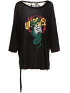 Unravel Distressed Snake Print T-shirt, Men's, Size: Medium, Black, Cotton