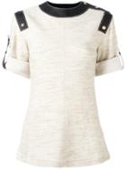 Loewe Buttoned Straps Detail T-shirt - Nude & Neutrals