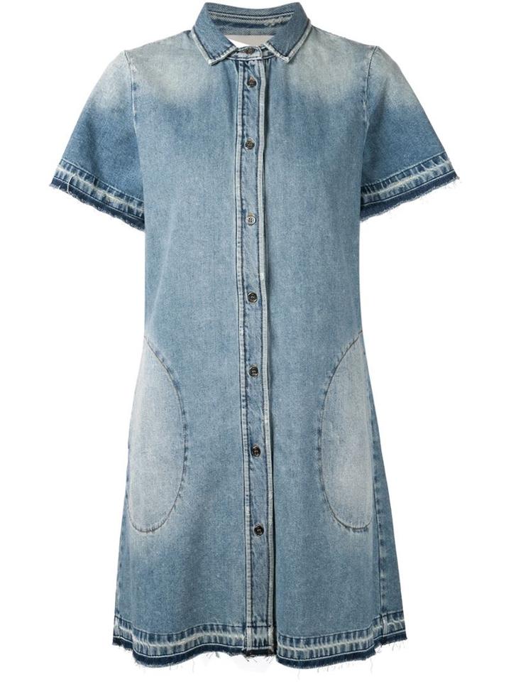 Sea Hand-treated Shirt Dress