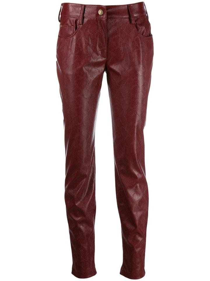 Just Cavalli Snake Embossed Trousers - Red