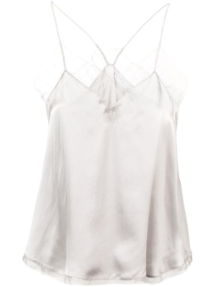 Iro Lace Trim Cami Top - Grey