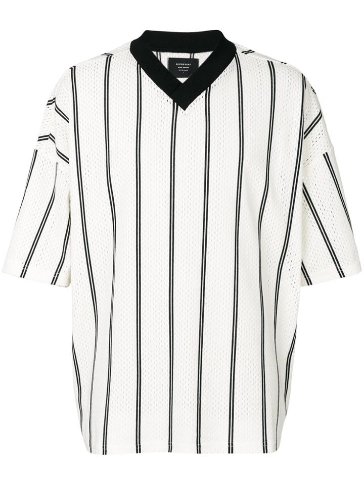 Represent Striped V-neck T-shirt - White