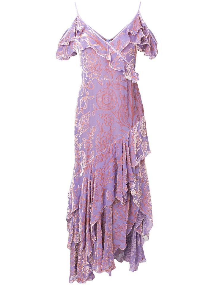 Peter Pilotto Velvet Silk Dress - Pink & Purple