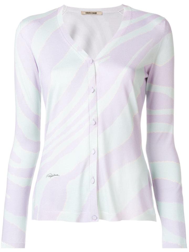 Roberto Cavalli Contrast Fitted Cardigan - Pink