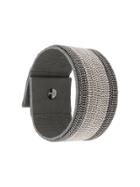 Fabiana Filippi Stripe Cuff Bracelet - Silver