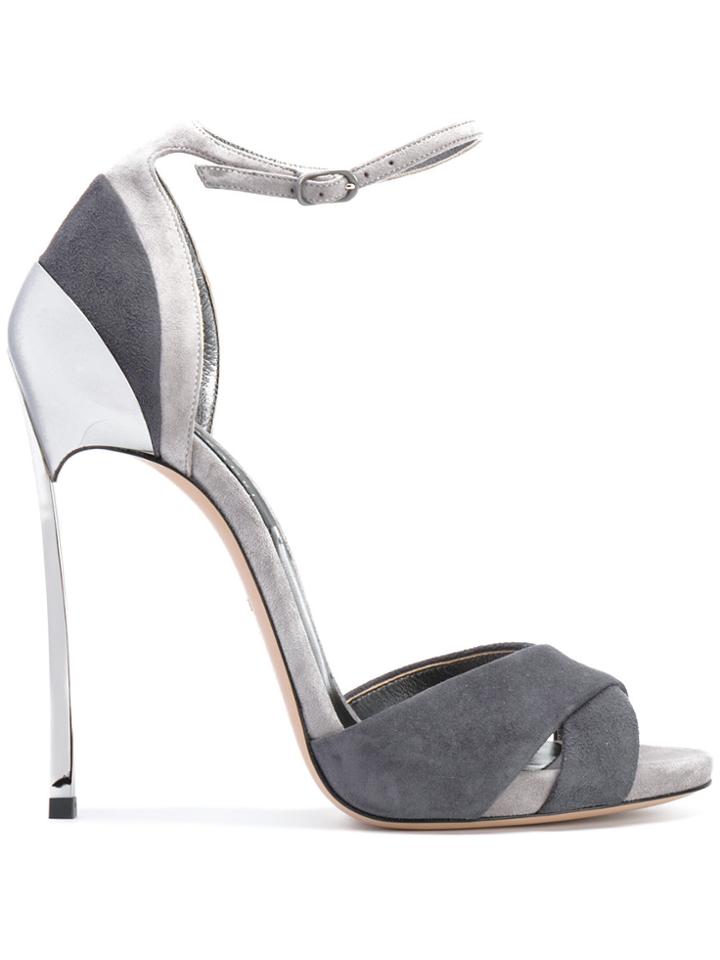 Casadei Tonal Stiletto Sandals - Grey