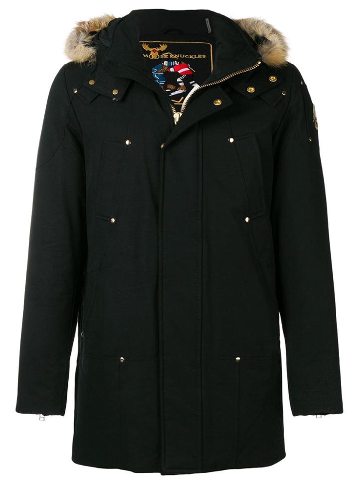 Moose Knuckles Fur Hood Down Coat - Black