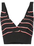 Sonia Rykiel Striped Crop Top - Black