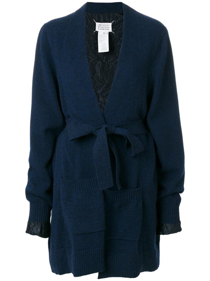 Maison Margiela Reversible Tie Front Cardigan - Blue