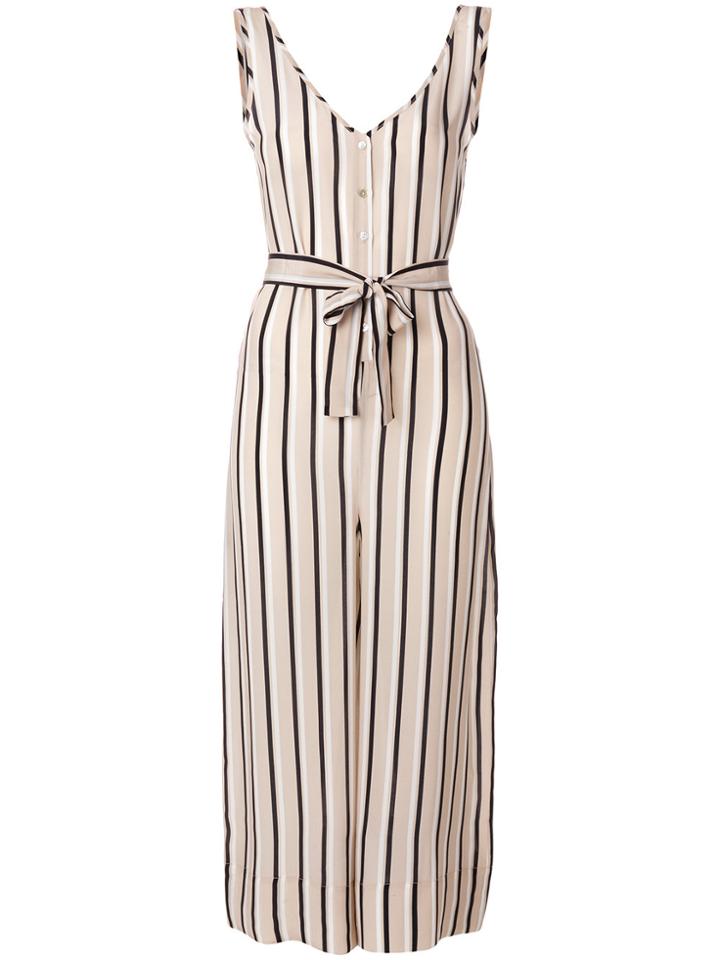Asceno Striped Tailored Jumpsuit - Nude & Neutrals