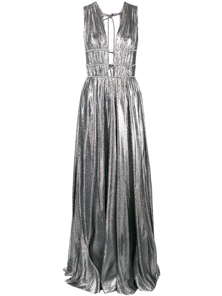 Alberta Ferretti Metallic Grecian Dress