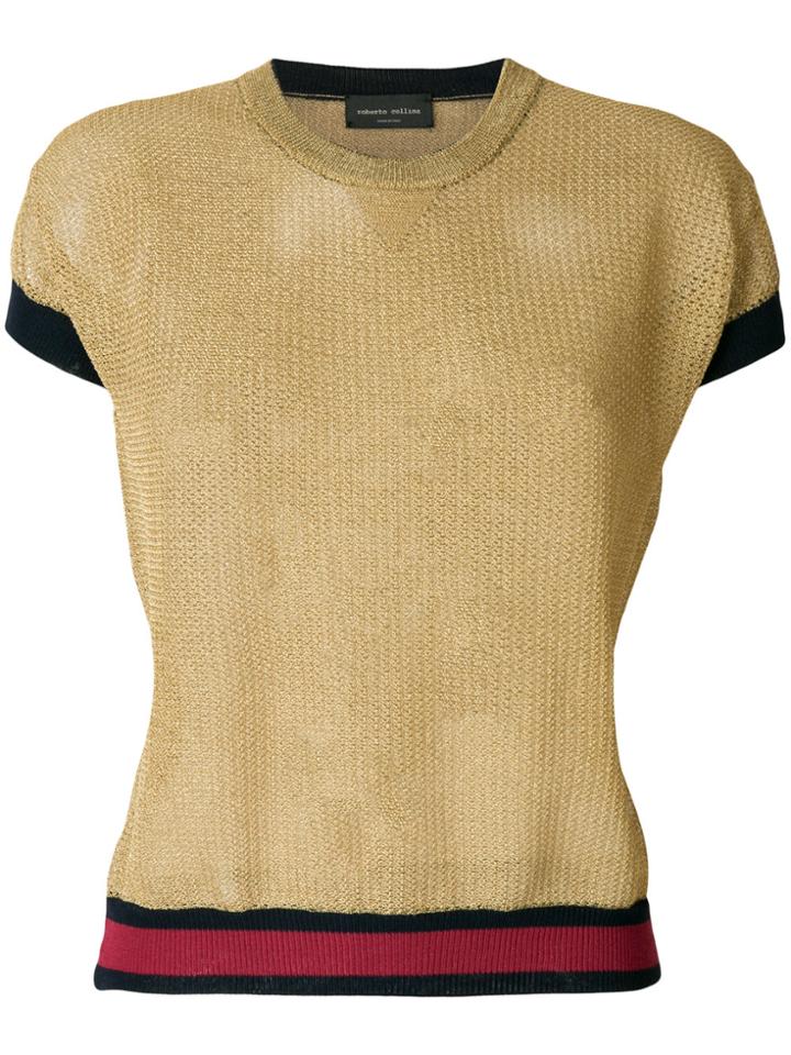 Roberto Collina Knitted Short Sleeve T-shirt - Yellow & Orange