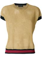 Roberto Collina Knitted Short Sleeve T-shirt - Yellow & Orange