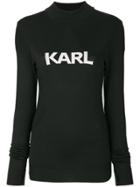 Karl Lagerfeld Ikonik Karl Fitted Sweater - Black