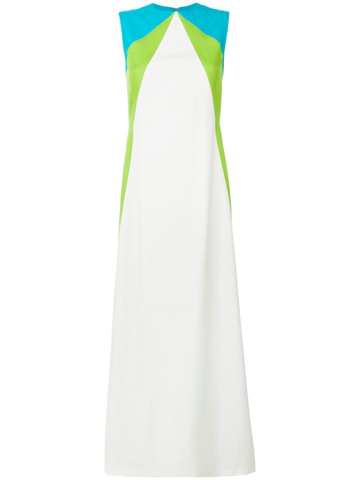 Talbot Runhof Tri-colour Sleeveless Gown - White
