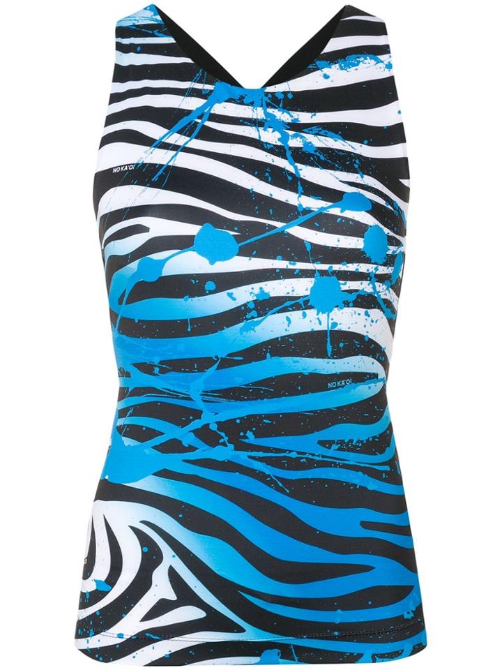 No Ka' Oi Zebra Print Tank Top - Black