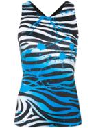 No Ka' Oi Zebra Print Tank Top - Black