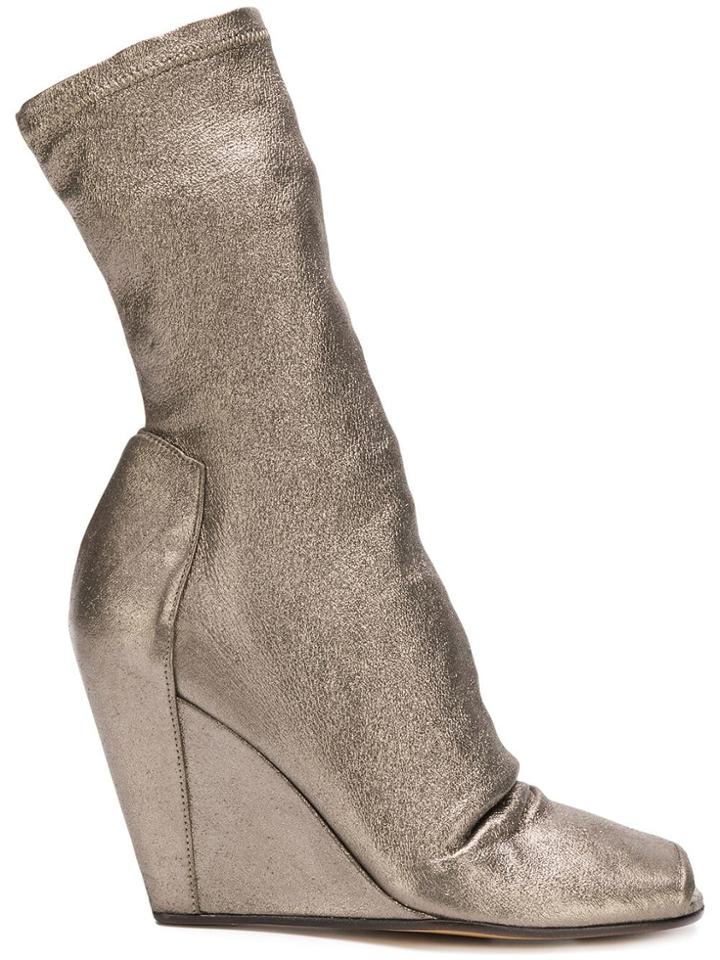 Rick Owens Open Toe Wedge Booties - Nude & Neutrals