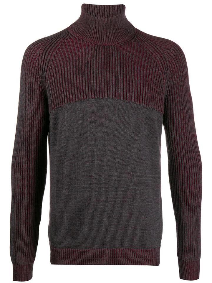 Roberto Collina Contrast Turtle-neck Jumper - Grey