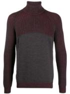 Roberto Collina Contrast Turtle-neck Jumper - Grey