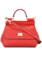 Dolce & Gabbana Mini 'sicily' Tote, Women's, Red, Calf Leather