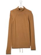 Paolo Pecora Kids Roll Neck Sweater - Brown