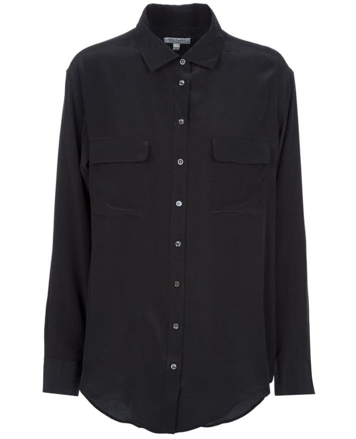 Equipment Relaxed Fit Silk Shirt - Black