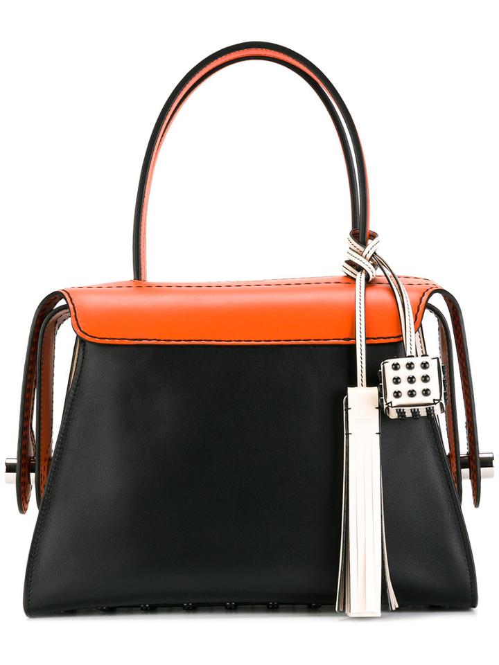 Tod's Cube Pendant Tote, Women's, Yellow/orange, Leather